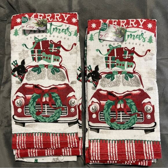 Christmas Winter Decorative Hand Towels 2 packages - Picture 1 of 2